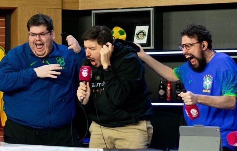Recorde histórico! CazéTV atinge 1,23 milhão no jogo do Brasil