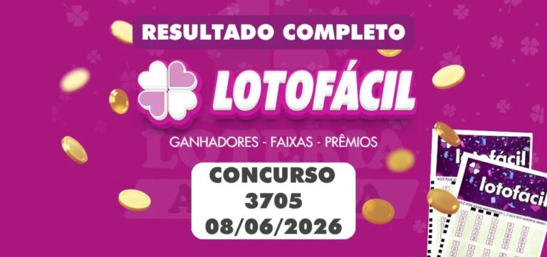 Resultado da Lotofácil 3705 de hoje: veja os números sorteados nesta segunda (08/06)