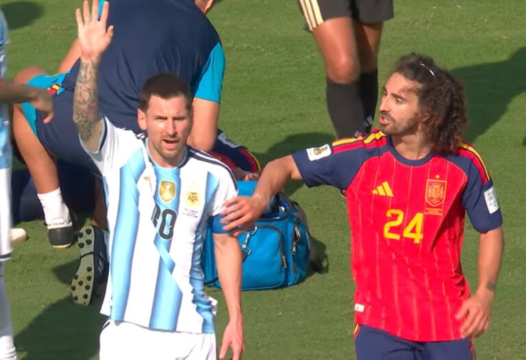 Messi tenta expulsar Cucurella na final e gera polêmica